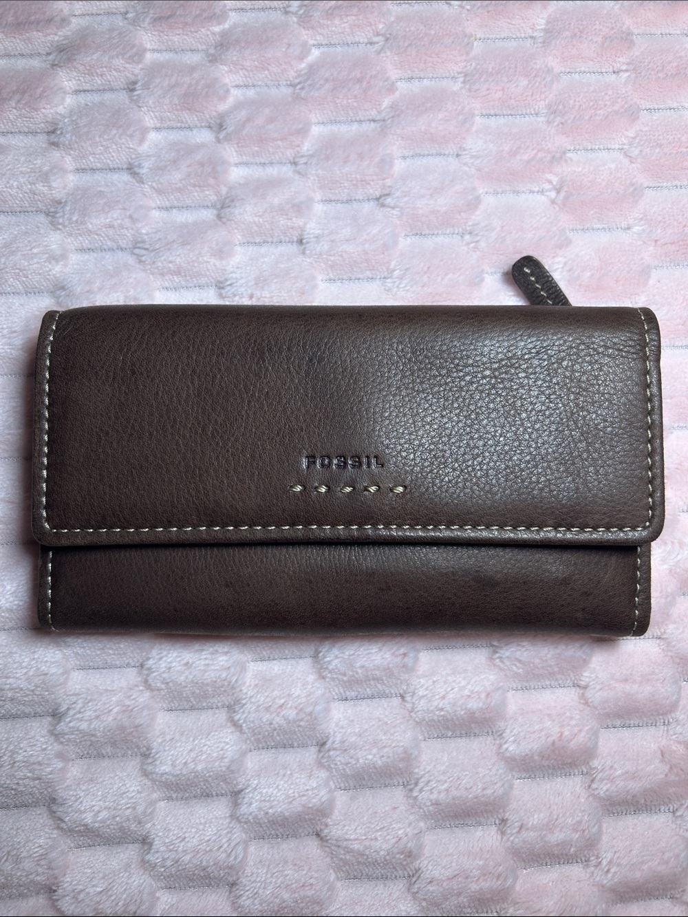 Fossil Brown Genuine Leather Fold Wallet